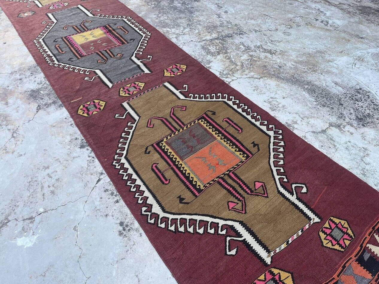 Colorful Handmade Large Hallway Rug