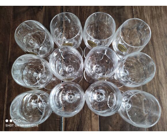 Set of 12 vintage white wine glasses small capacity Cristal d'Arques model  Vicomte | Selency