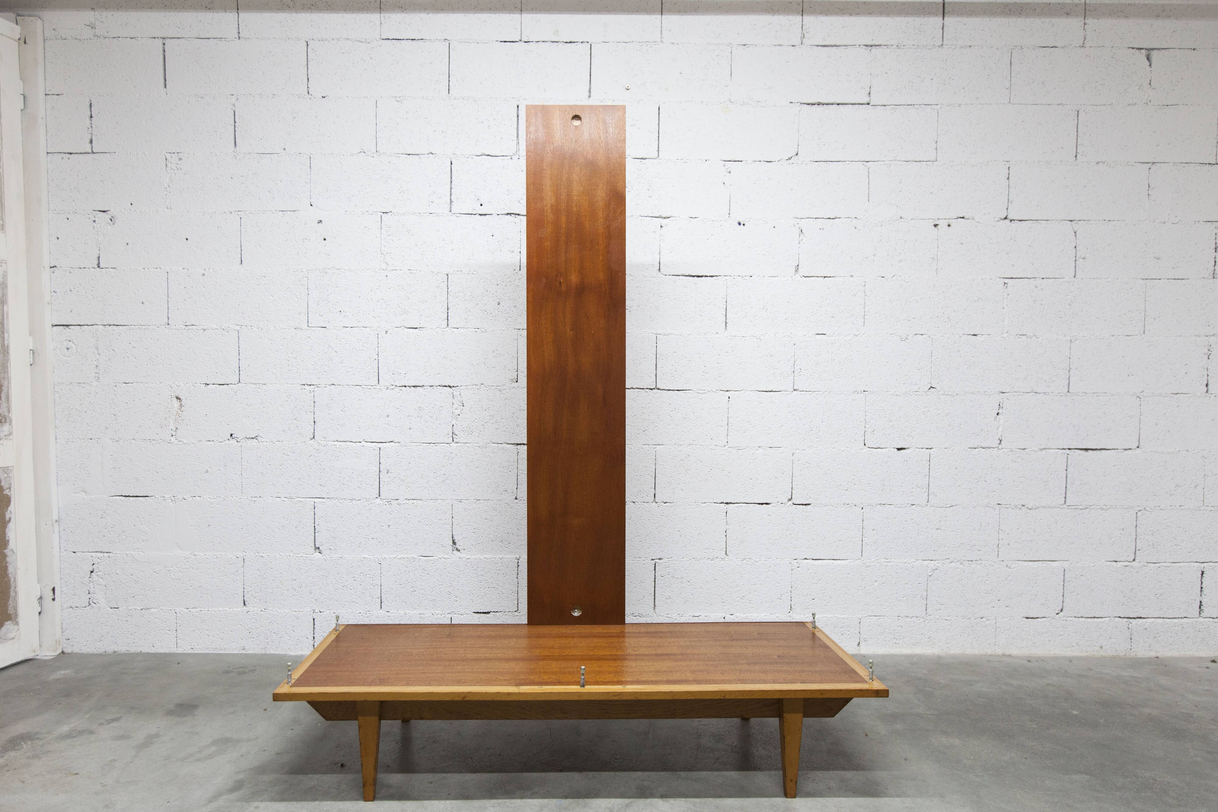 1970 Scandinavian wardrobe with shelves and mirror, 21x126, 2 doors.