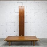 1970 Scandinavian wardrobe with shelves and mirror, 21x126, 2 doors.