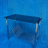 Vintage vinyl record/newspaper storage unit 1960-1970 chrome structure