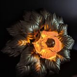 Wall lamp golden leaves 3 corollas