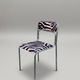 Vintage tubular chair in chrome and zebra fabric, 1970s