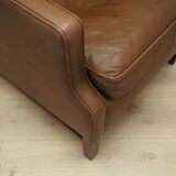 Brown leather armchair, Danish design, 1960s, production: Denmark