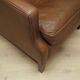 Brown leather armchair, Danish design, 1960s, production: Denmark