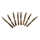 Suite of eight horn knives by stahl bronce xxe