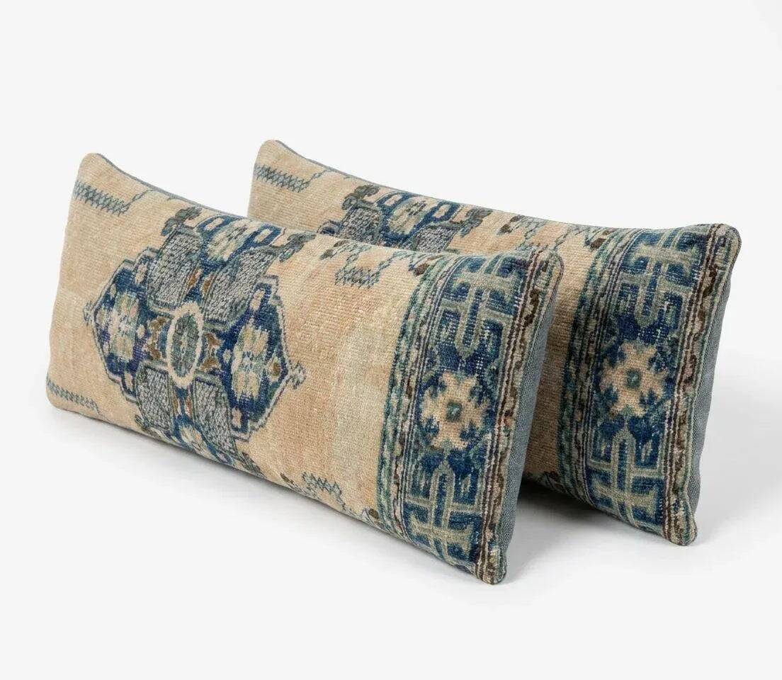Set of 2 vintage Turkish cushion covers 38x104 cm