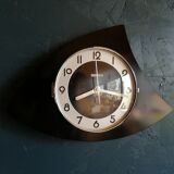 Vintage clock asymmetrical silent wall pendulum "Black Bayard"