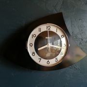 Vintage clock asymmetrical silent wall pendulum "Black Bayard"