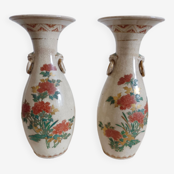 Pair of Japanese Satsuma vases from the Meiji period