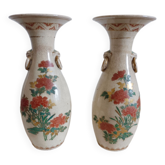 Pair of Japanese Satsuma vases from the Meiji period