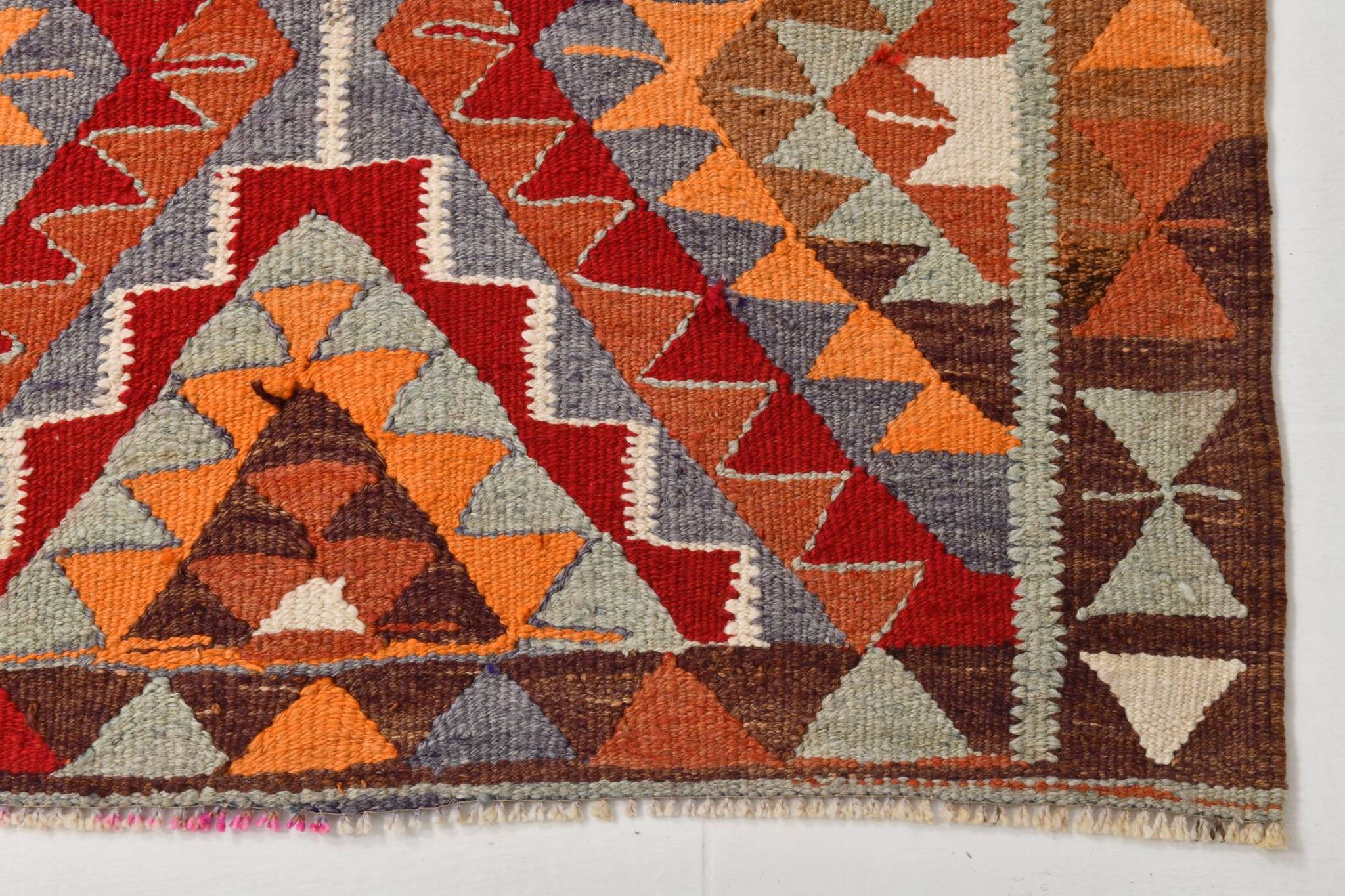 Tapis coureur vintage kilim fait à la main 3x12, 102x362 cm