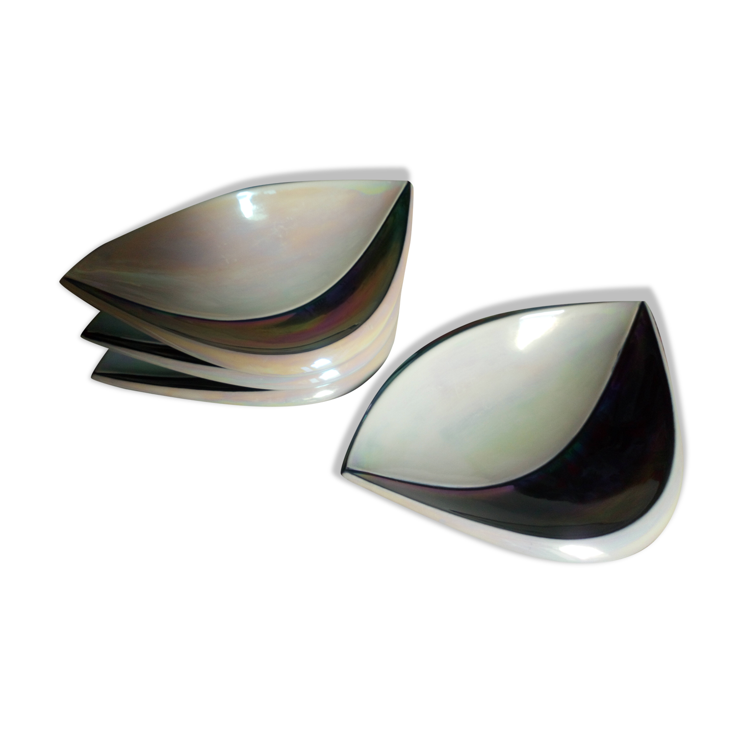 Four vintage Verceram ceramic dessert plates