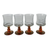 Amber stemmed glasses