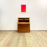 Danish Mid Century Teak Writing Cabinet, Bureau or Secretary Desk with roll top, 1960s