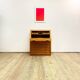 Danish Mid Century Teak Writing Cabinet, Bureau or Secretary Desk with roll top, 1960s