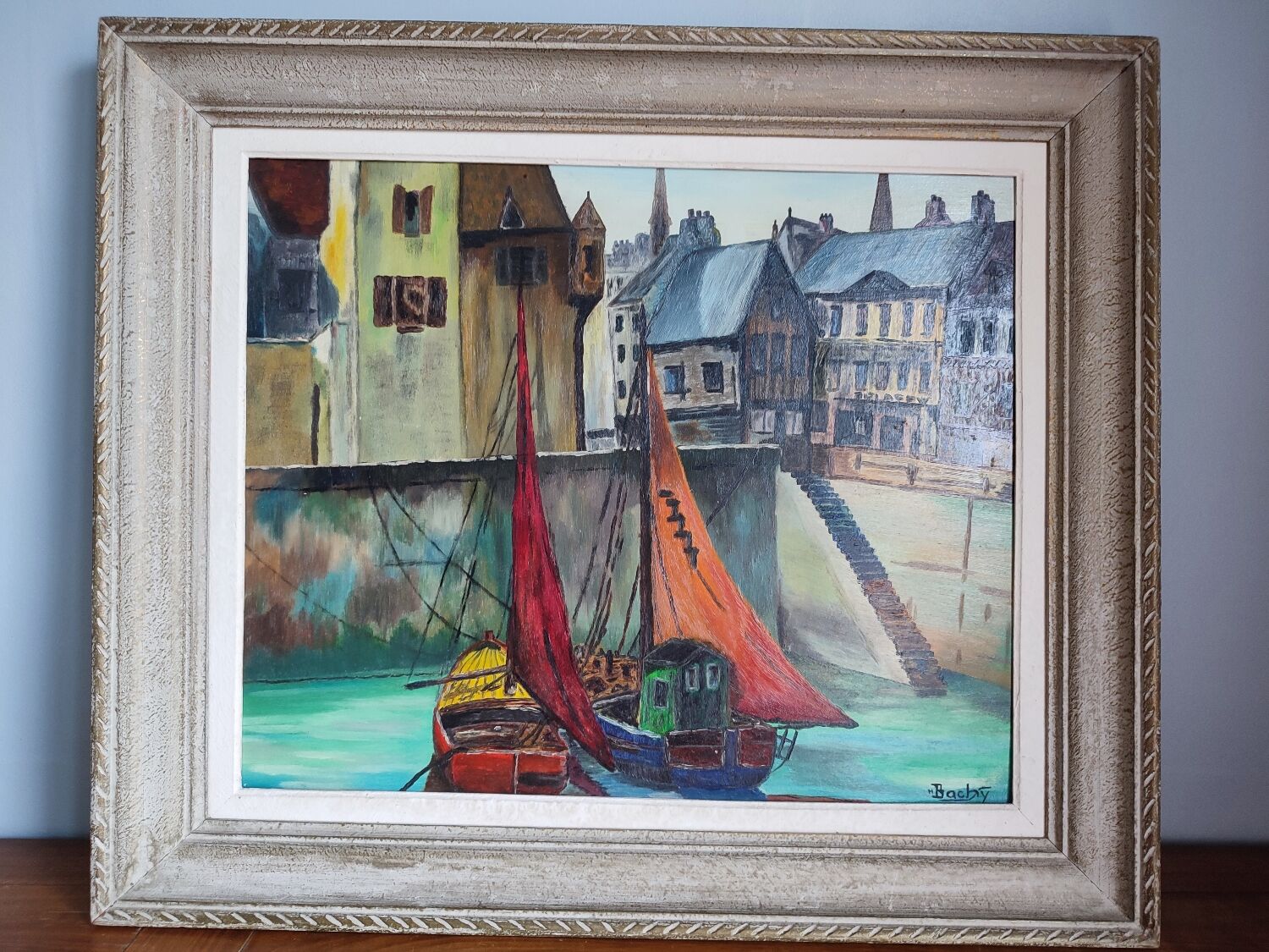Old oil painting on panel signed