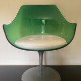 Green Champagne Chair by Estelle and Erwin Lavergne for Formes Nouvelles 1957