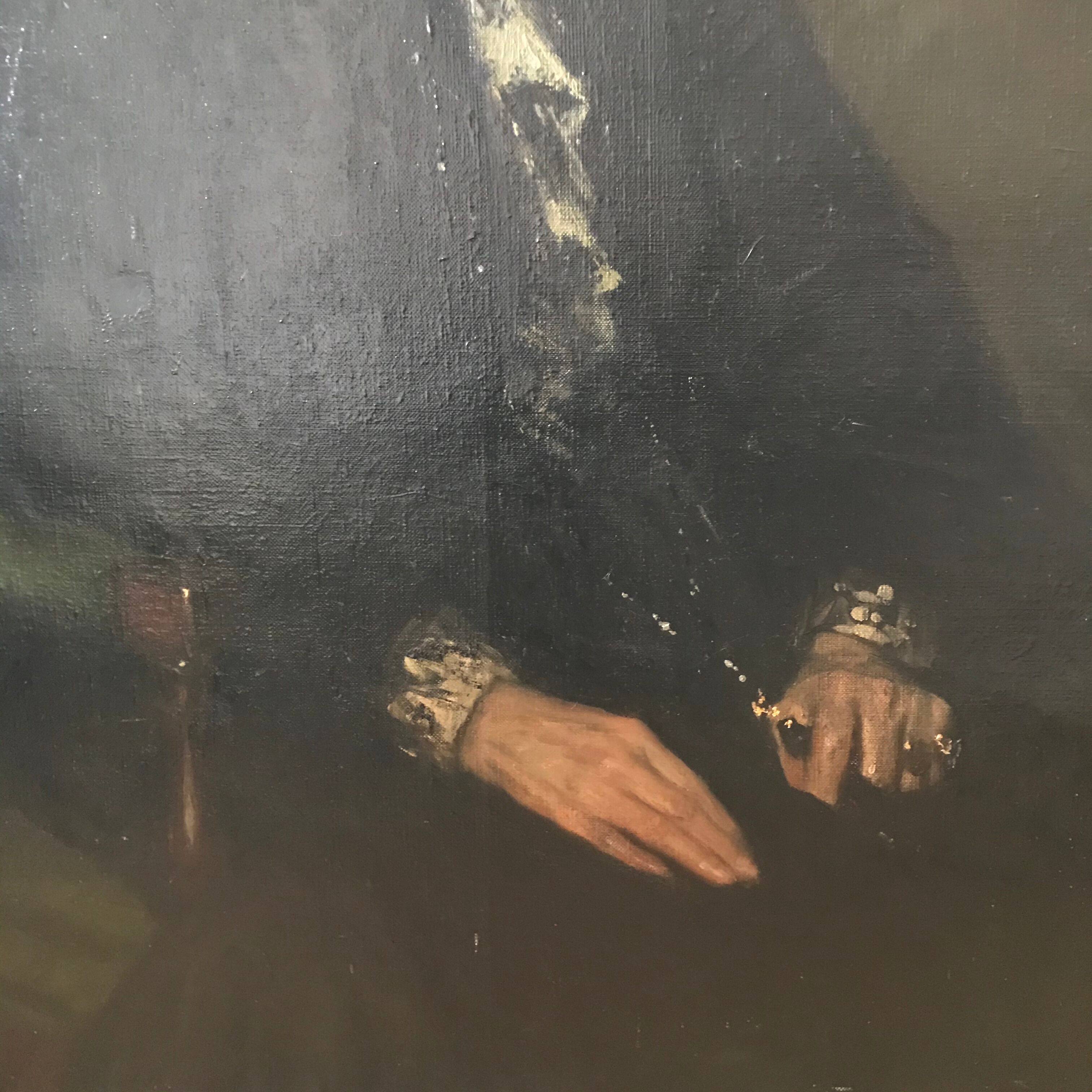 Portrait à l’huile veille dame