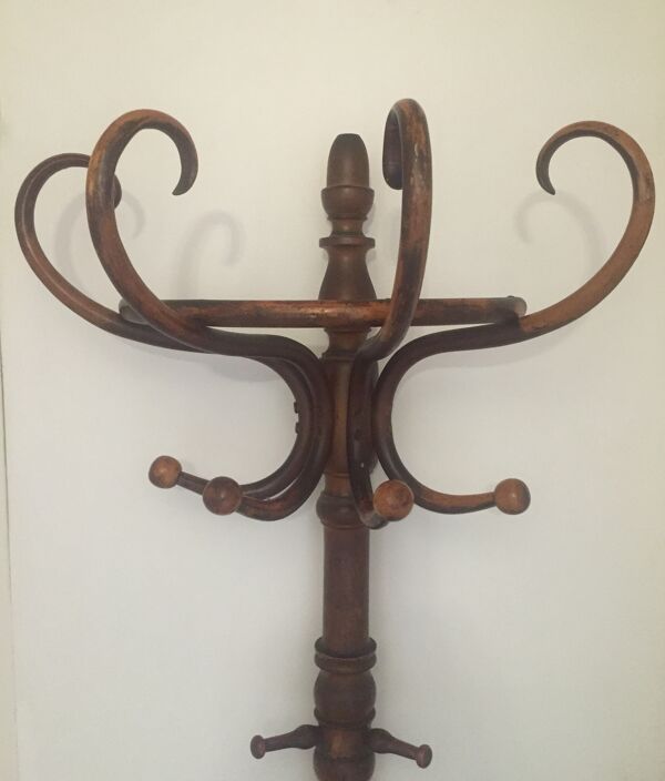Porte manteaux ancien en bois style perroquet