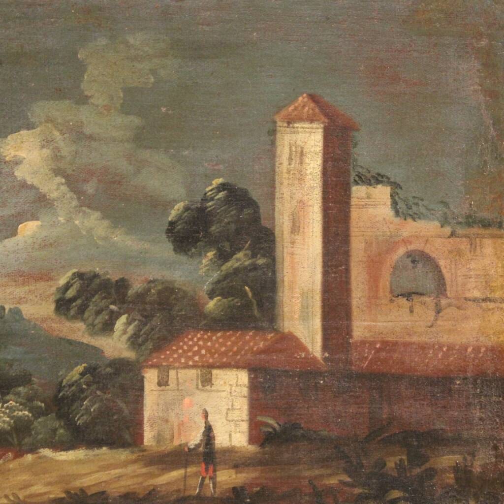 Italian artwork seascape oil on canvas from the 18th century