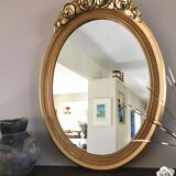 Oval mirror carved gilded wood