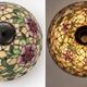Large Tiffany-style stained glass lampshade with floral design – Ø 50 cm
