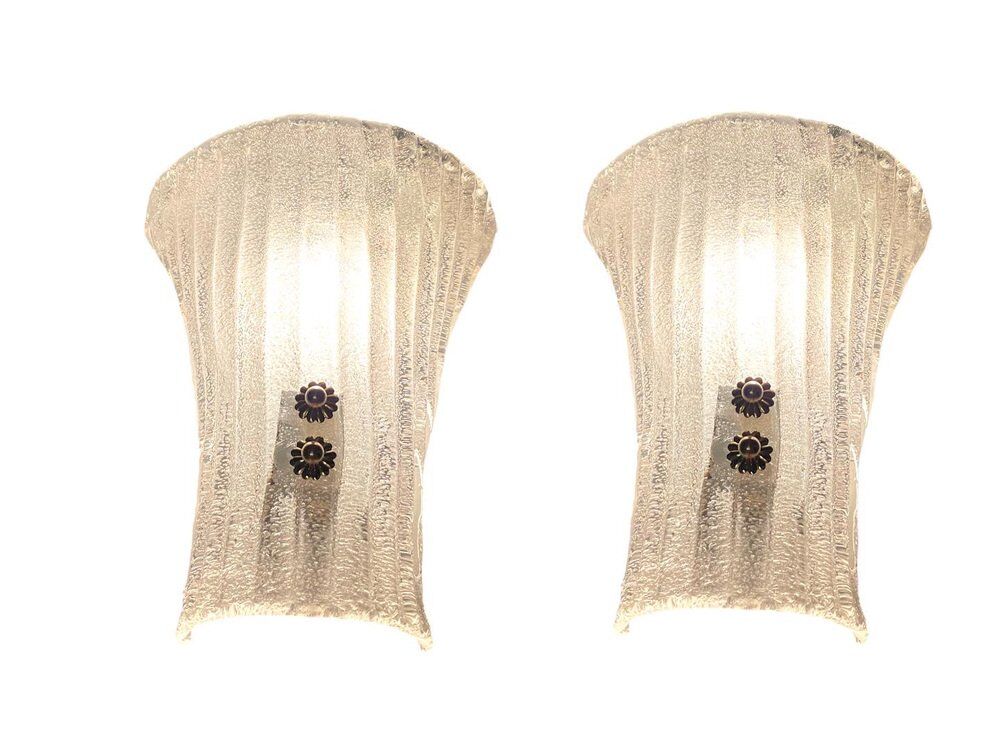 italian murano glass sconces, set of 2