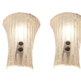 italian murano glass sconces, set of 2