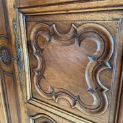 Eighteenth century castle cabinet in walnut Louis XIII style