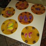 Six slurry dessert plates