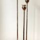 CANDLE HOLDER 3 Lights METAL Patinated Chrome