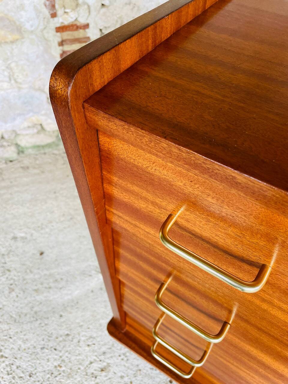 Large vintage chest of drawers with 4 drawers, Scandinavian style, circa 60's