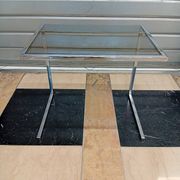 Vintage glass and chrome side table