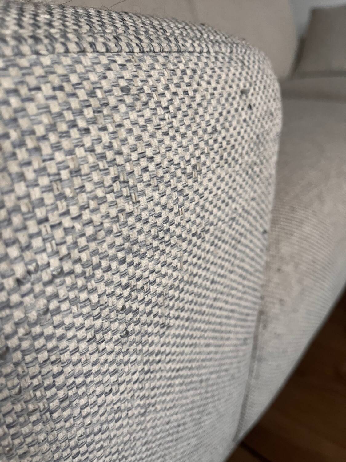 Canapé gris en tissu (214 cm)