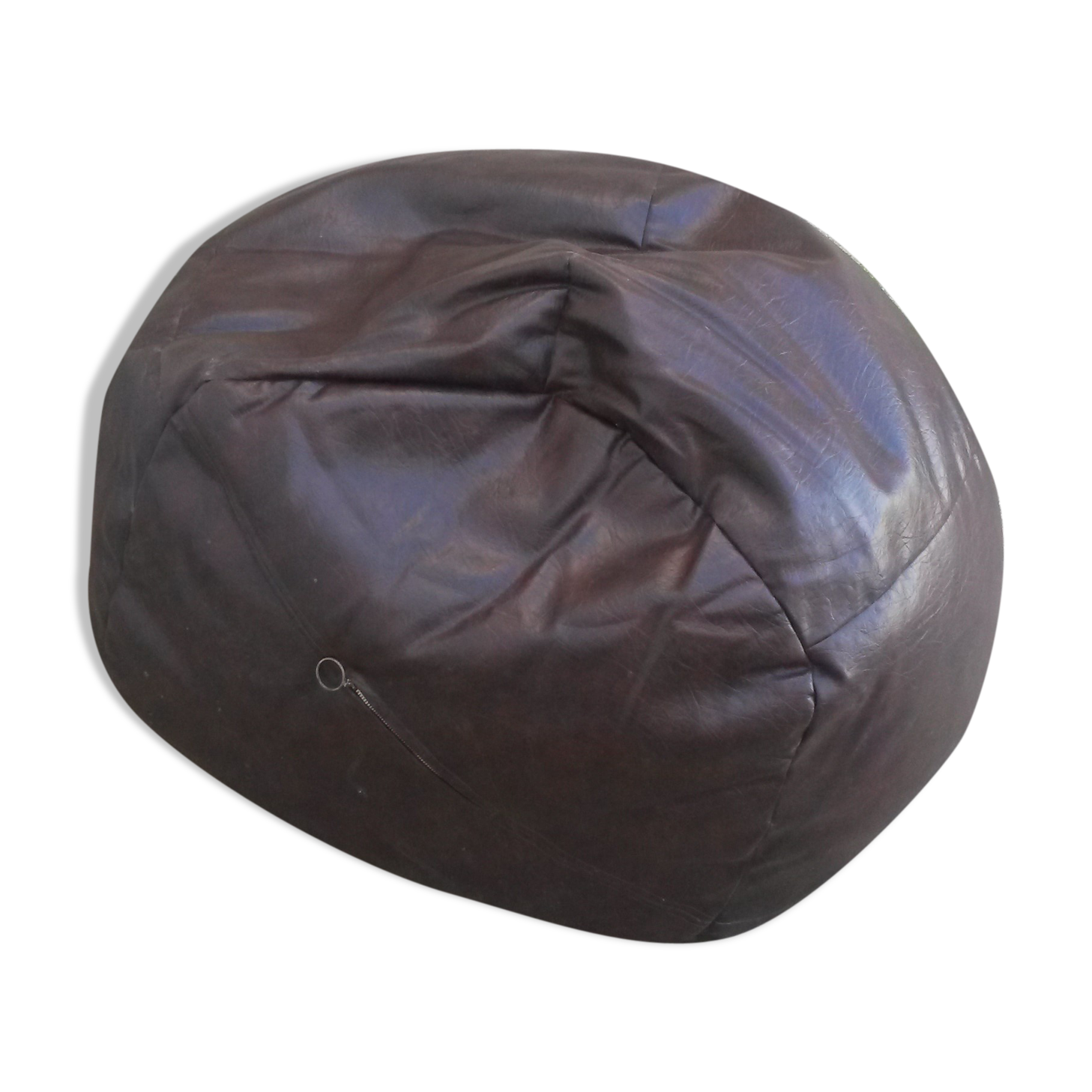 Vintage skaï pouffe