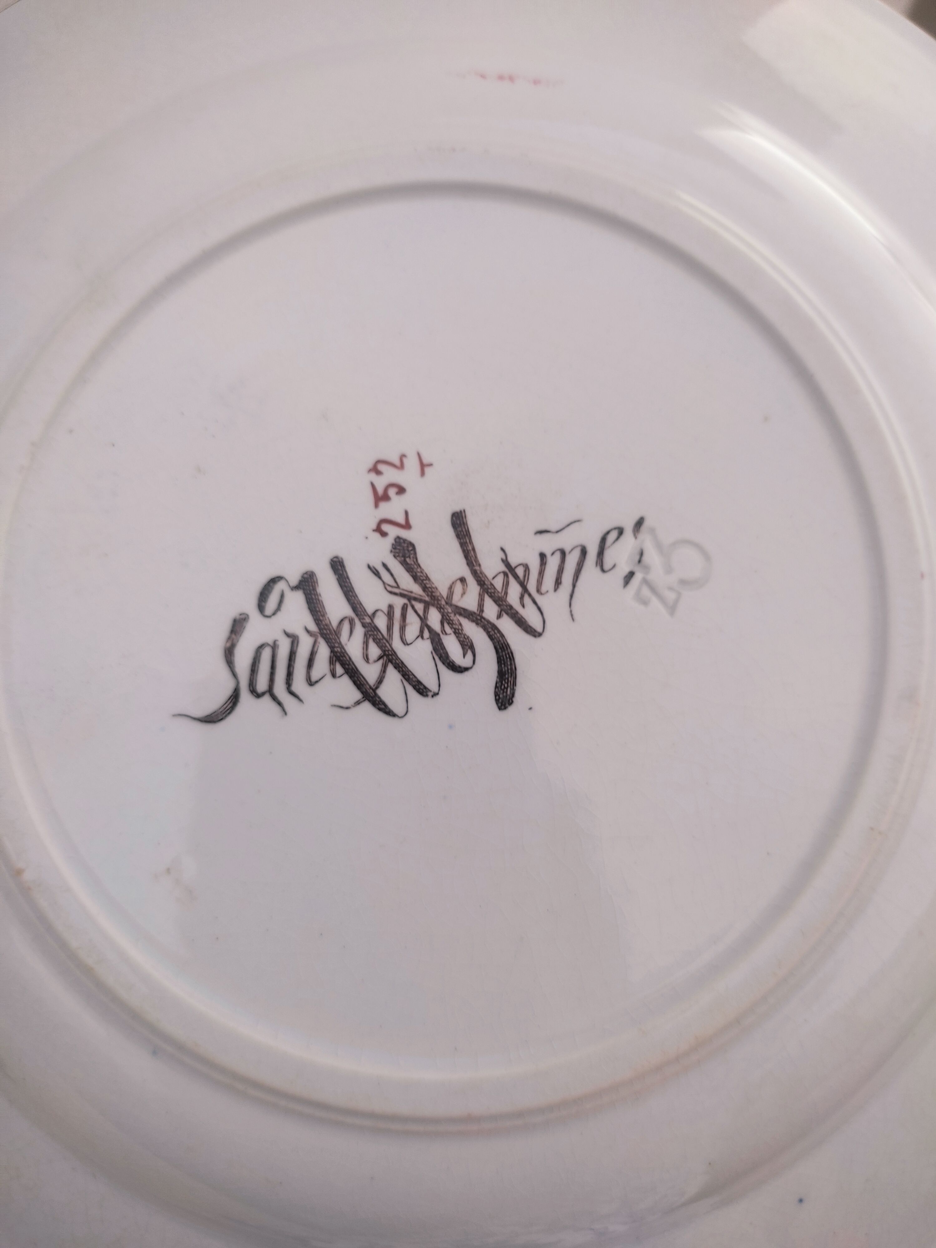 6 hollow plates Sarreguemines décor Minton