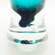 Grand vase sur pied en verre sarcelle.