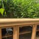 Raw wood display case with 3 doors, oak