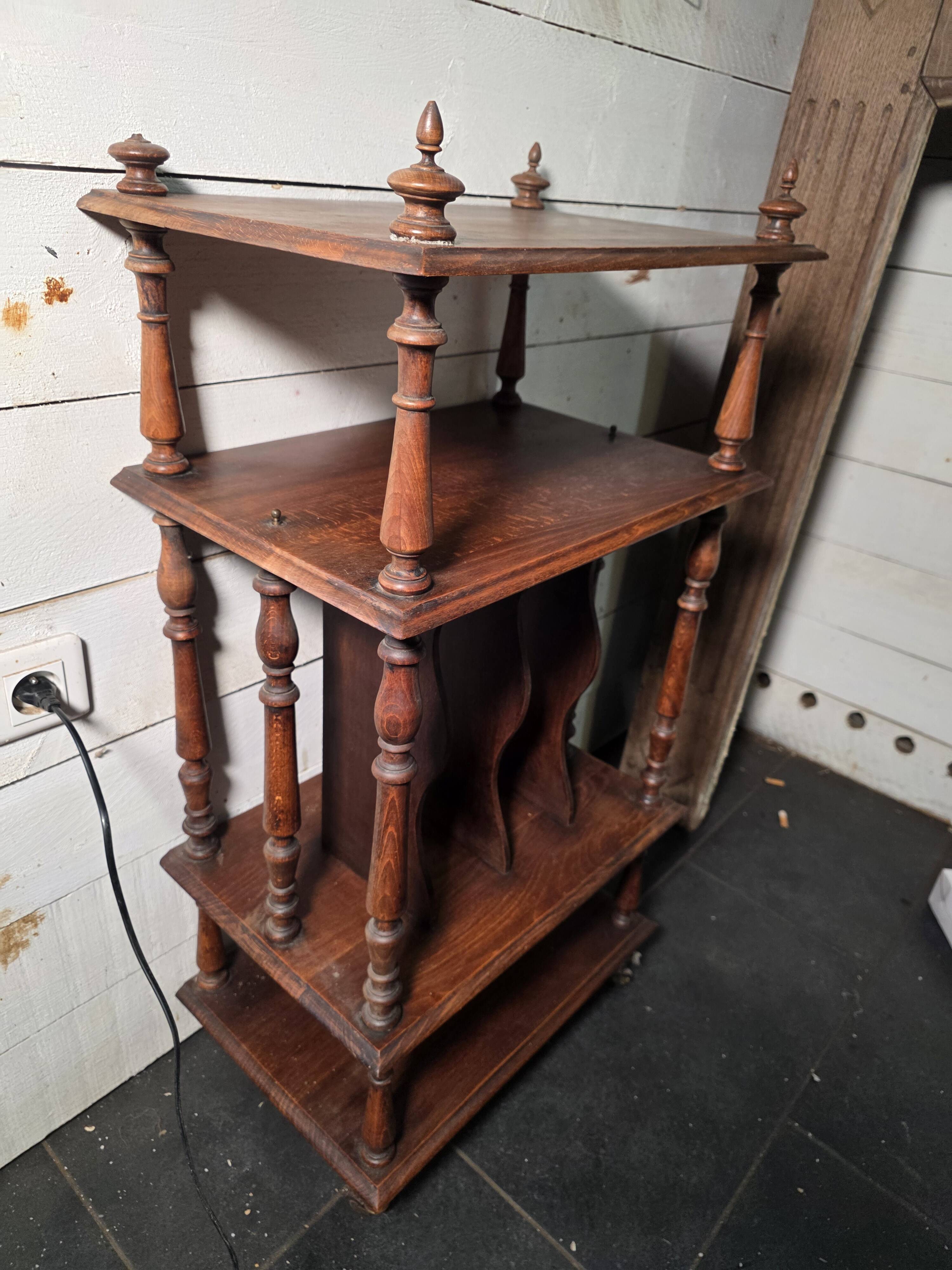 Antique walnut music cabinet