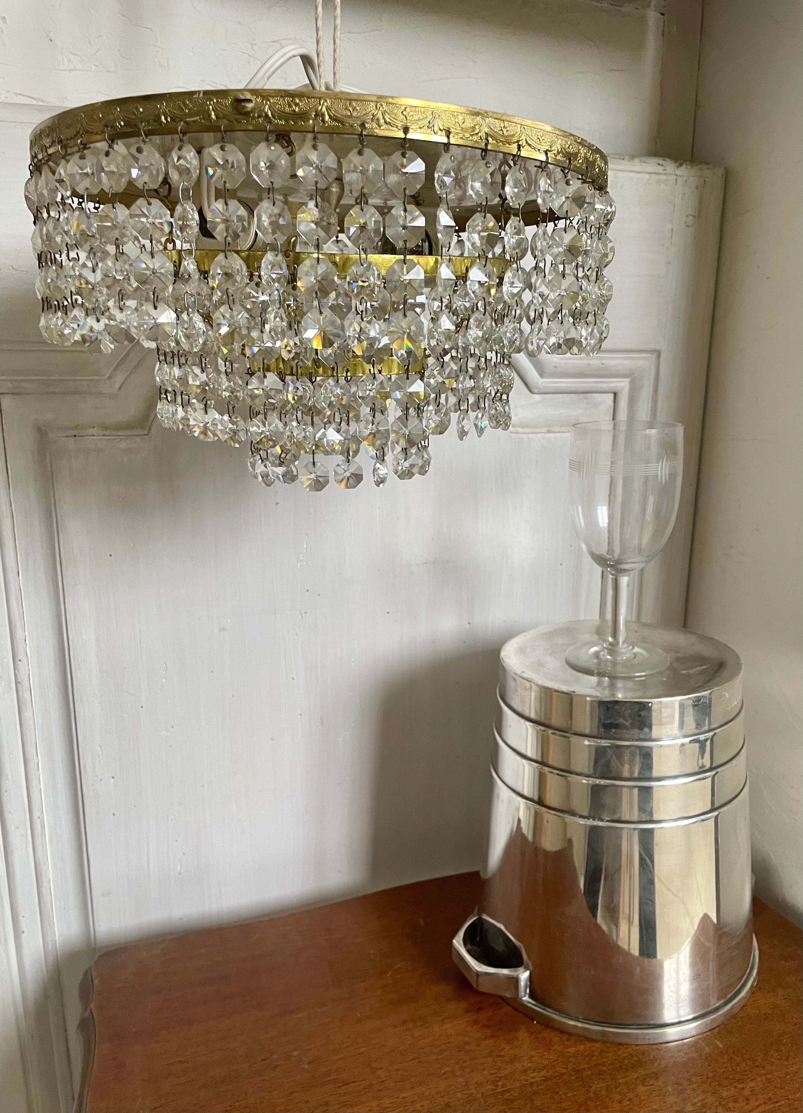 Ceiling lamp crown brass with vintage tassels