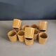 Set of 12 mustard ceramic cups