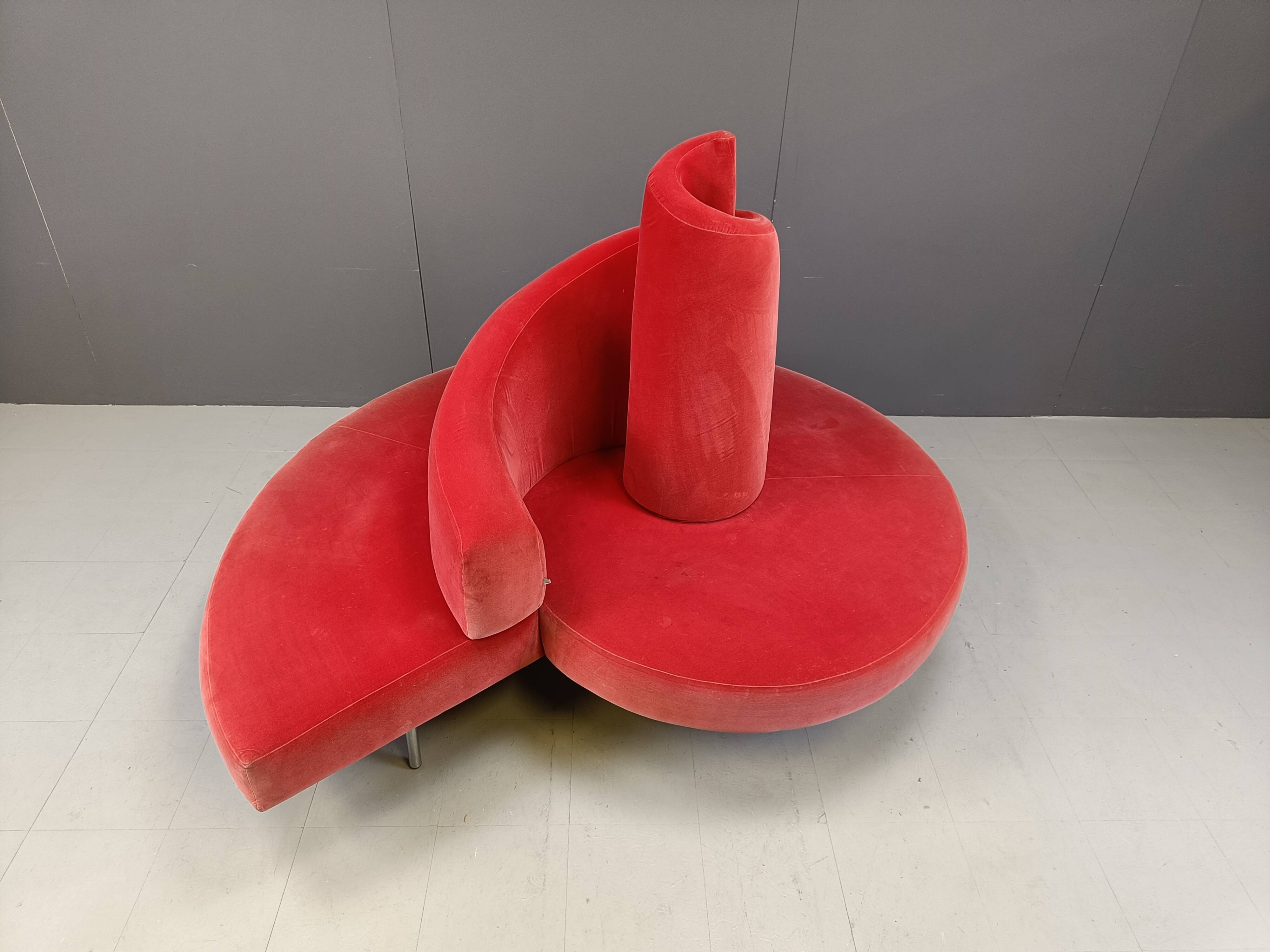 Tatlin Sofa in Velvet from Edra, 1990s