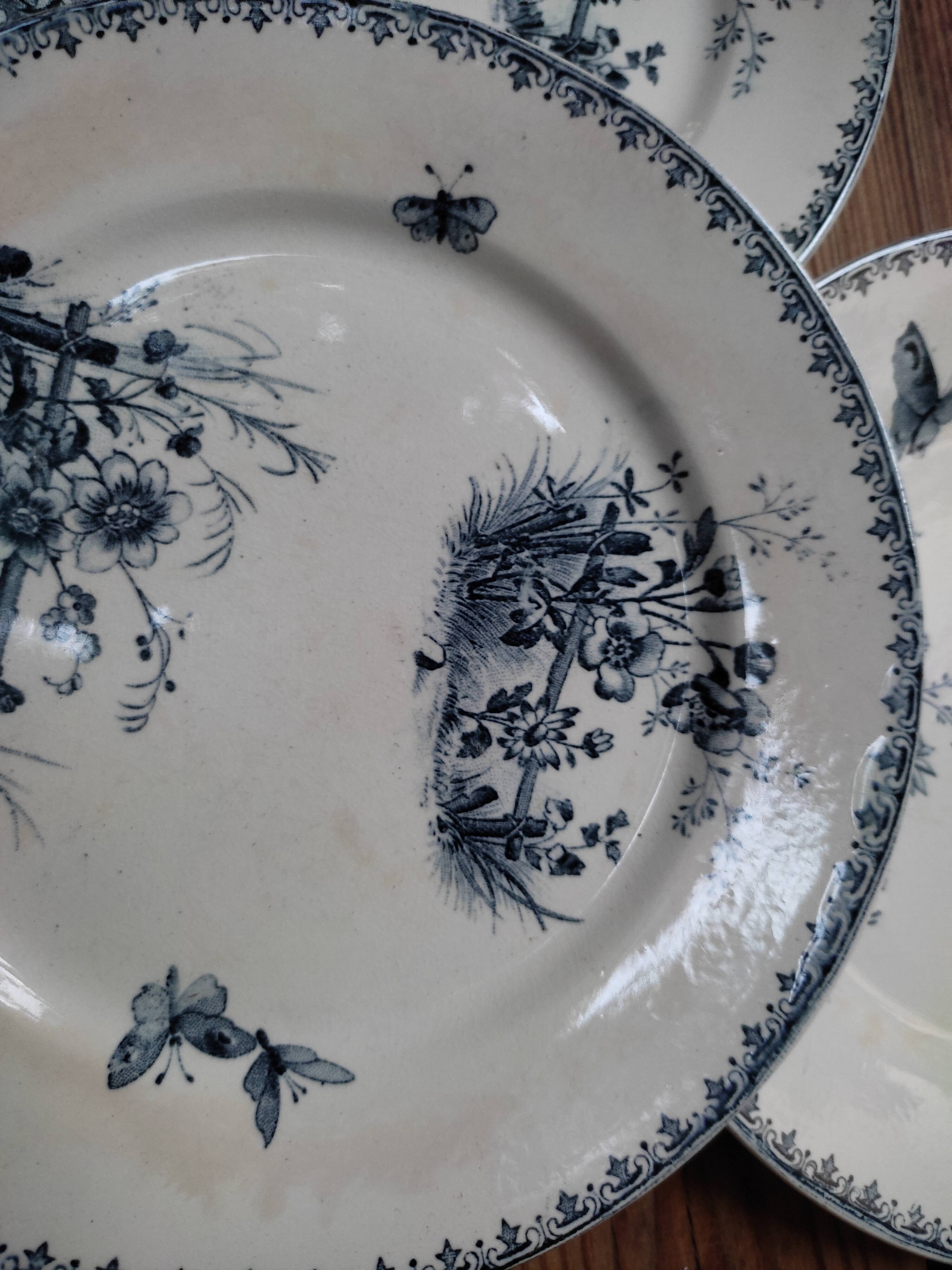 7 Tsarina dessert plates by Sarreguemines