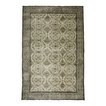 Grand tapis Oushak vintage à motifs orientaux – Laine 100 % – 320 × 210 cm