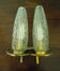 Vintage Glass Moulded Wall Sconces, 1960s, Set of 2
