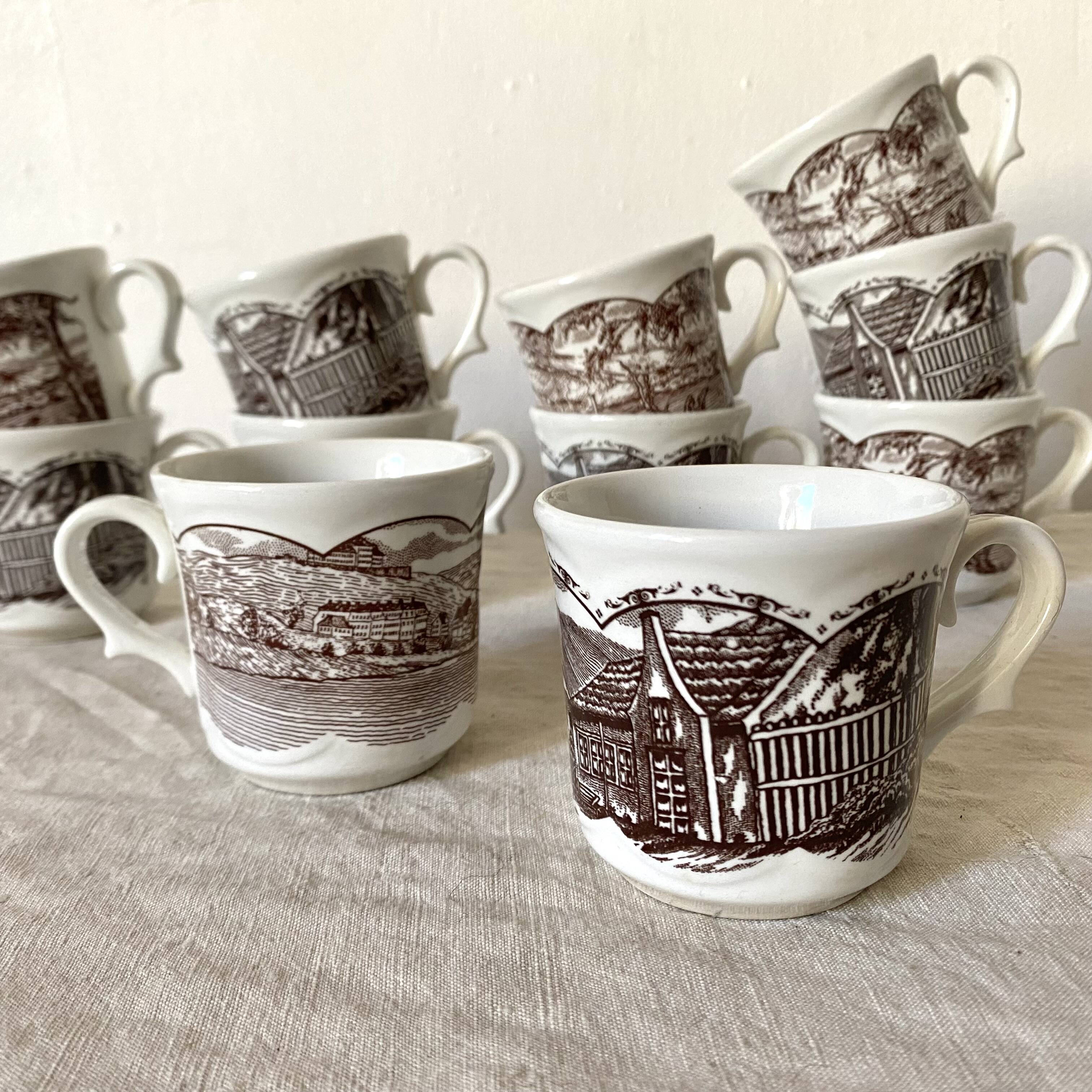 Swiss Landscape earthenware mugs - Italy