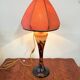 Art Nouveau mushroom lamp – Émile Gallé – Floral pansy decoration