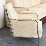 Milieu du siècle. Lit convertible et fauteuils de style Bauhaus par József Peresztegi, Hongrie des années 1950