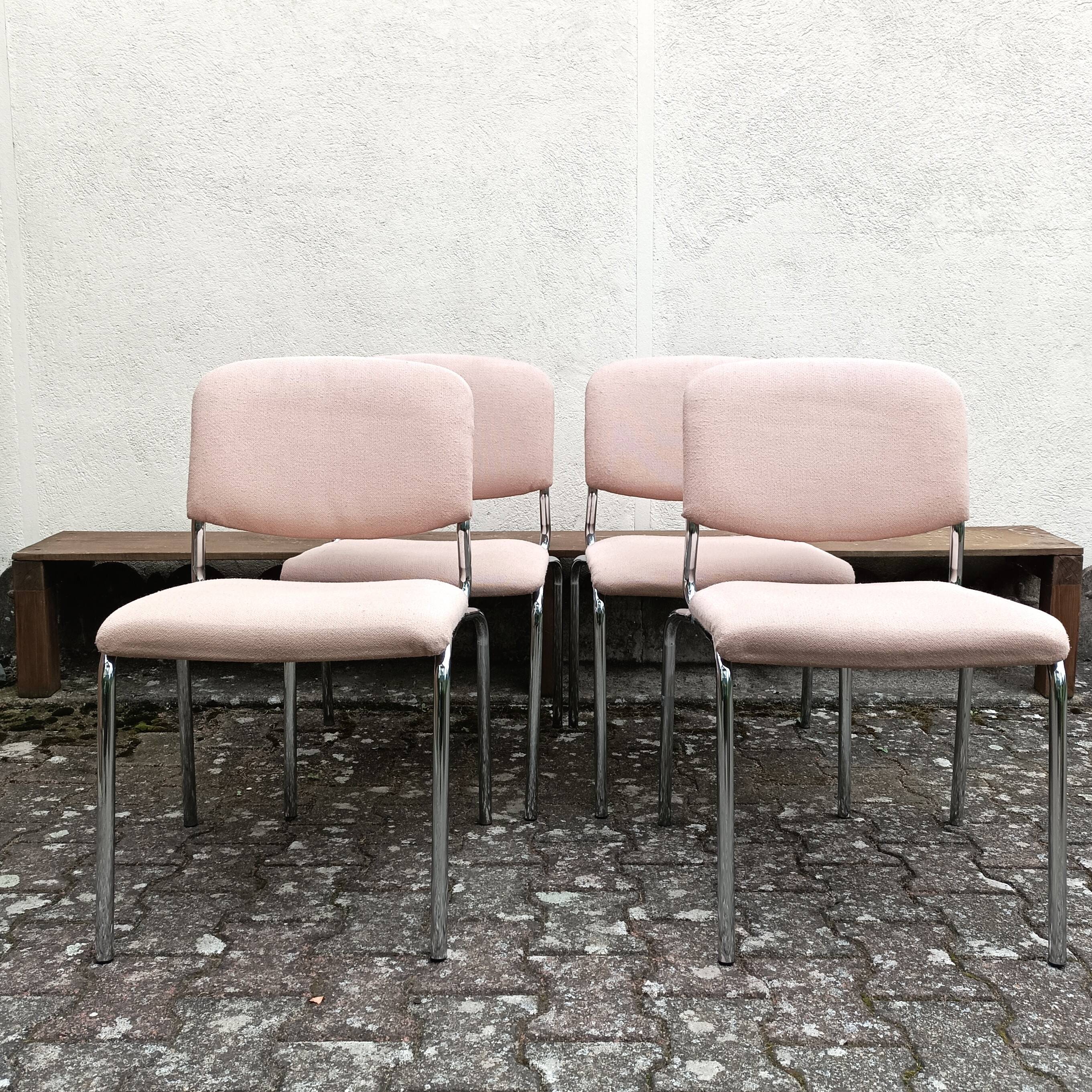 Vintage metal and fabric chairs